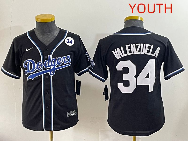 Youth 2025 Los Angeles Dodgers #34 Valenzuela Black Three generations Fashion Nike MLB Jersey style 10